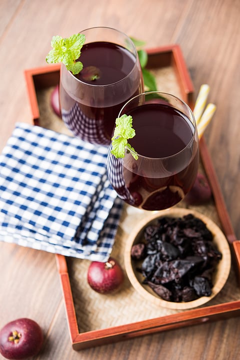 Two refreshing glasses of Kokum Sherbet