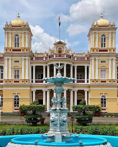 The front facade of Cheluvamba Mansion