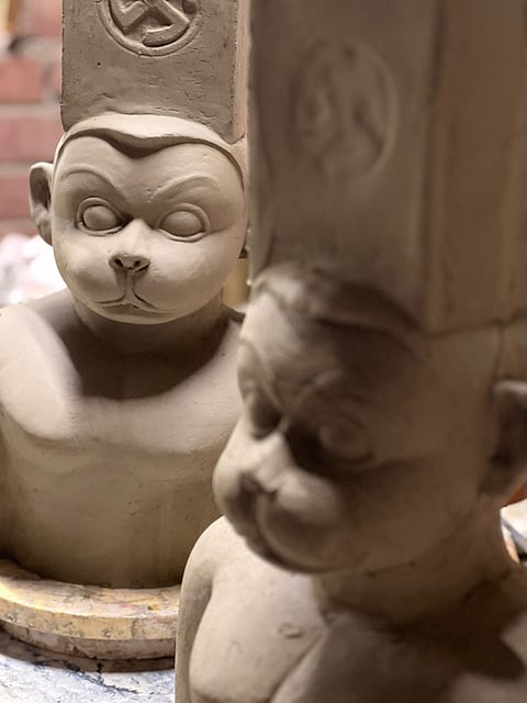 An artwork at the "Gandi Baat" exhibition