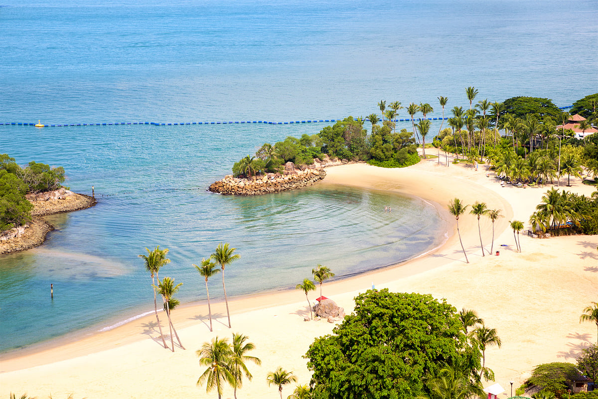Walk around Sentosa Island for free and enjoy the beaches