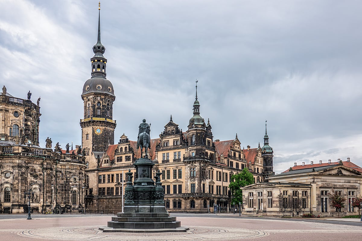The Dresden Castle and Green Vault on an overcast day