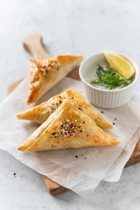 An assortment of traditional Spanakopita