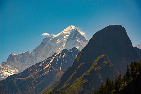 Views of Dunagiri during the Kwani Bugyal trek