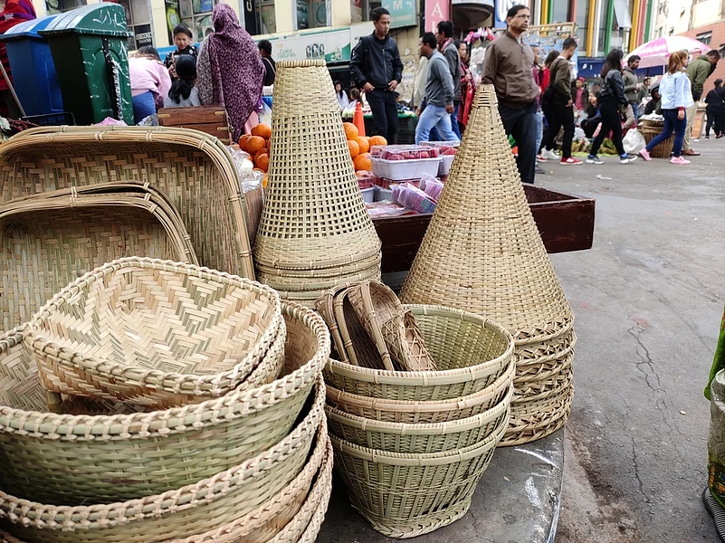 The markets of Shillong are full of local handicrafts