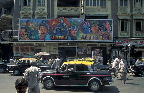 Film Poster of Bollywood on a road in the city centre of Mumbai in India