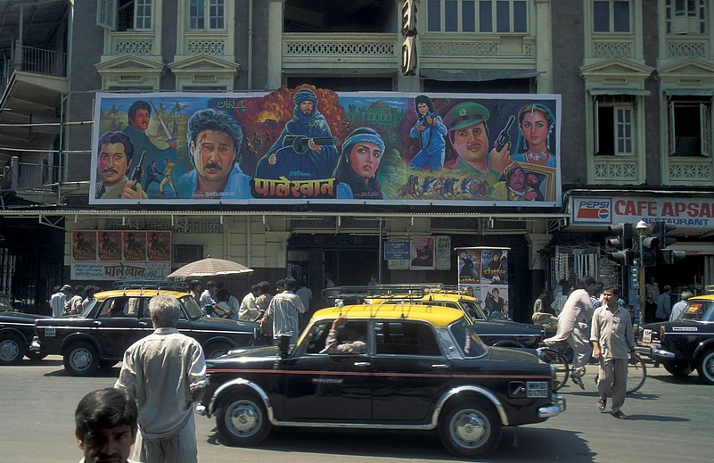 Film Poster of Bollywood on a road in the city centre of Mumbai in India