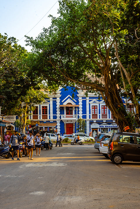 Vintage buildings and colourful Portuguese houses in Fontainhas