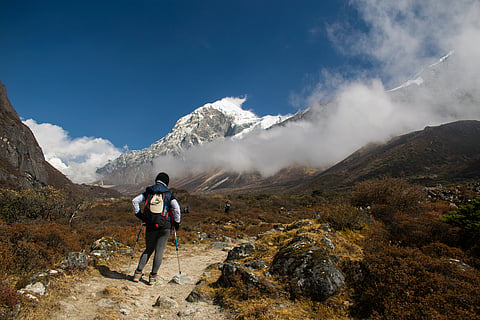 Mt Pandim covered with clouds