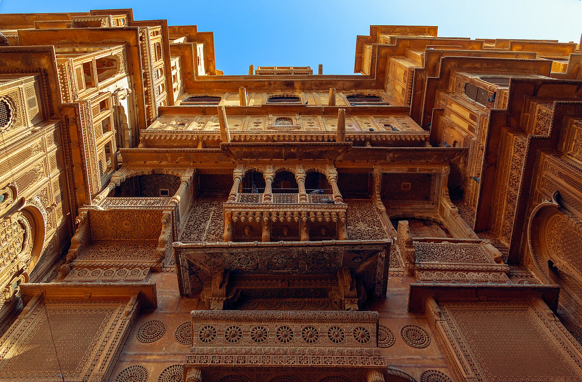 The facade of the Patwon Ki Haveli