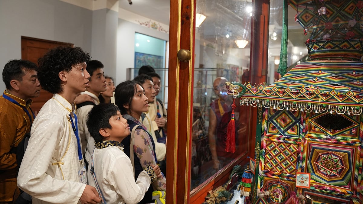 Schoolchildren on a visit to the Library of Tibetan Works and Archives 
