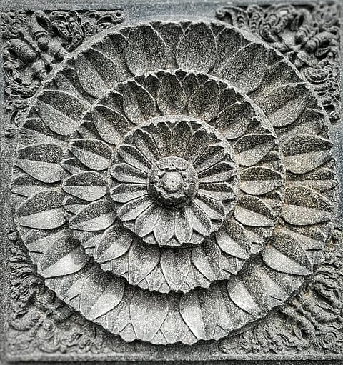 A decorative piece of rock from Warangal Fort