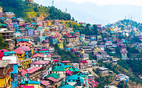 An aerial view of the Queen of Hills, Shimla