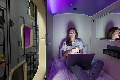 Shutterstock : A capsule hotel/representational