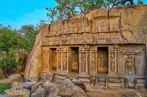A view of the Mahishasura Mardini Cave
