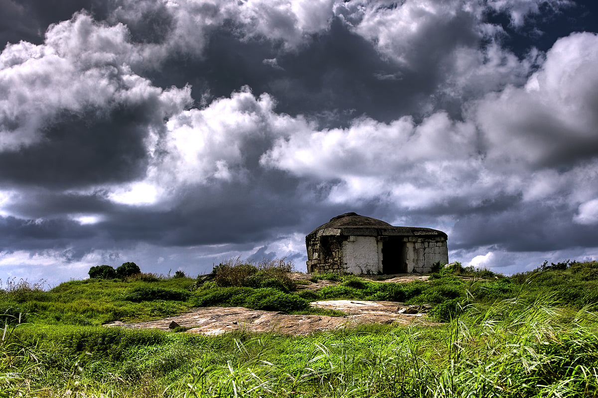 Storm clouds gather on Channagiri Hill
