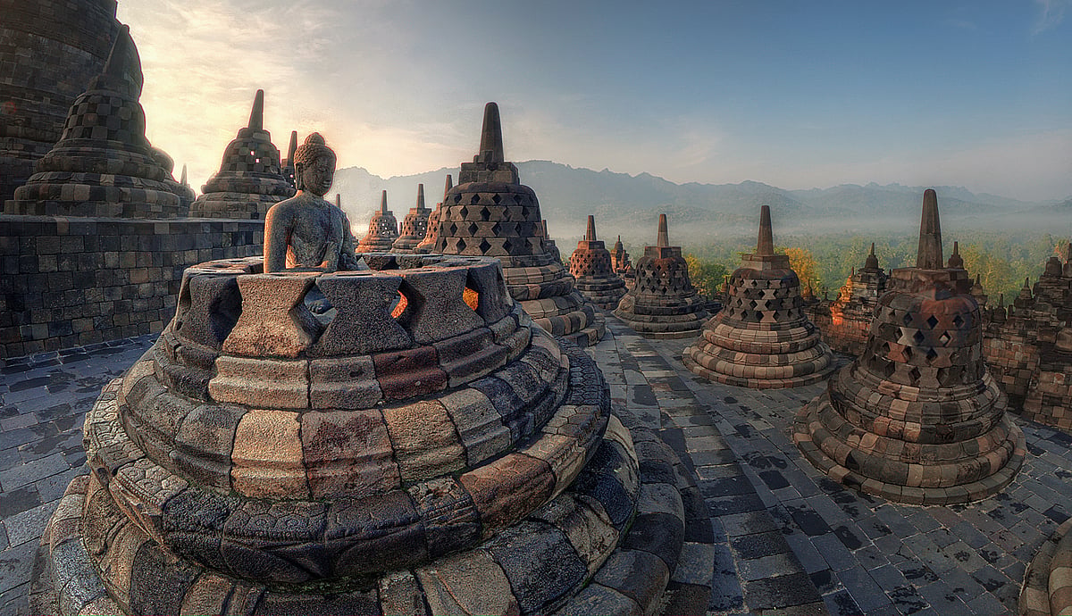 Sunrise at Borobudur Temple