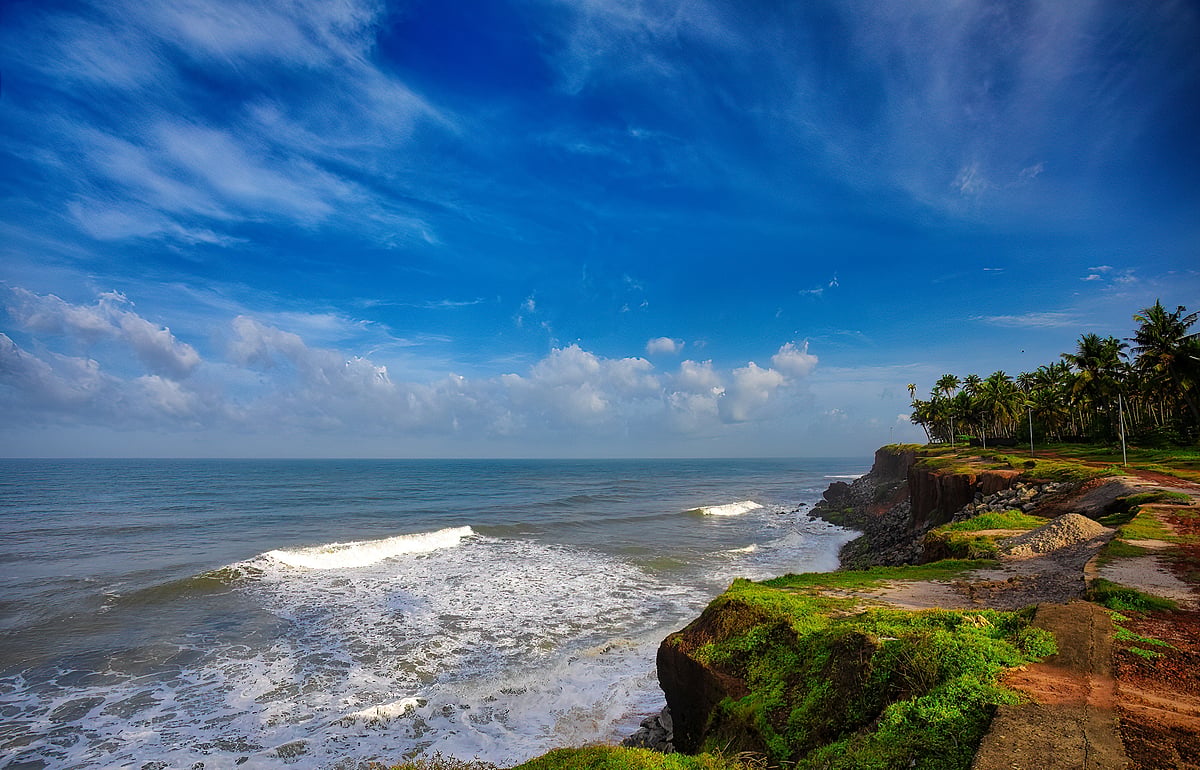A view of the Varkala Beach