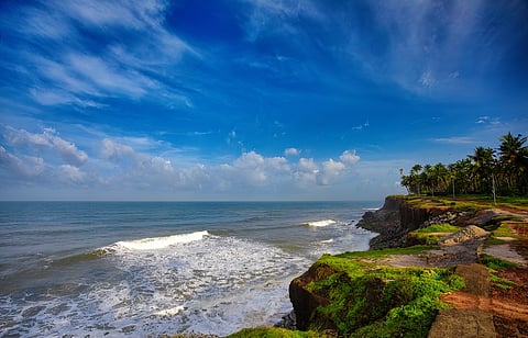 A view of the Varkala Beach