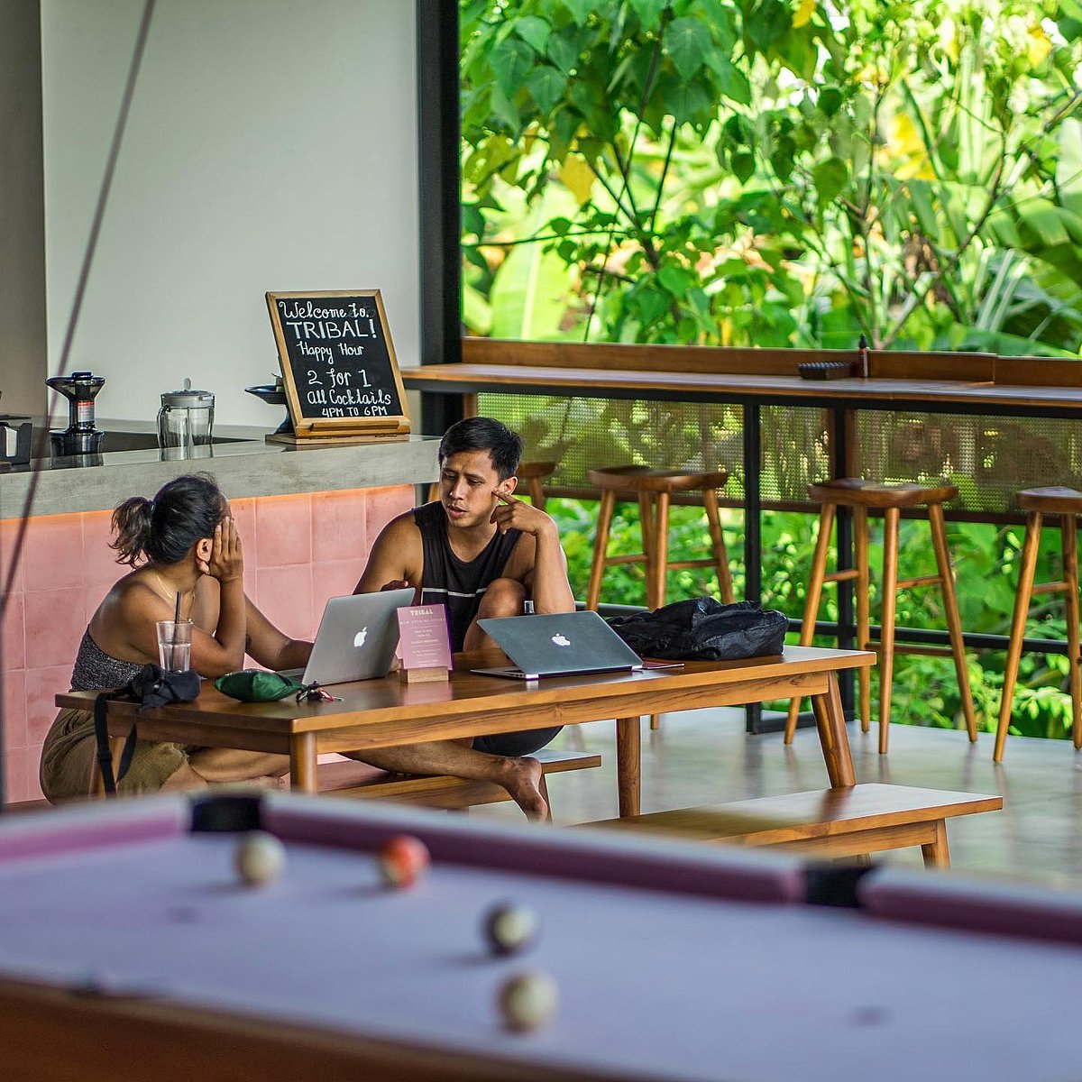 The Tribal Bali Coworking Hostel is popular with digital nomads, creatives and entrepreneurs