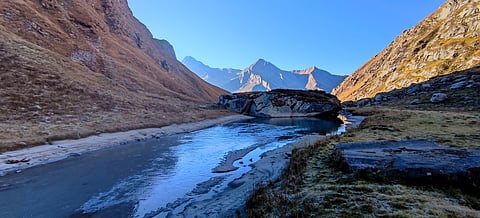Marinda Lake, perched at an impressive 4,200 metres is fed by melting glaciers