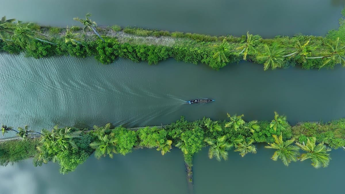 An aeral view of a river in Wayanad, Kerala - Shutterstock