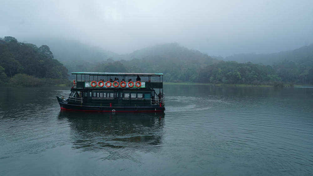 Boating on the lake in Thekkady