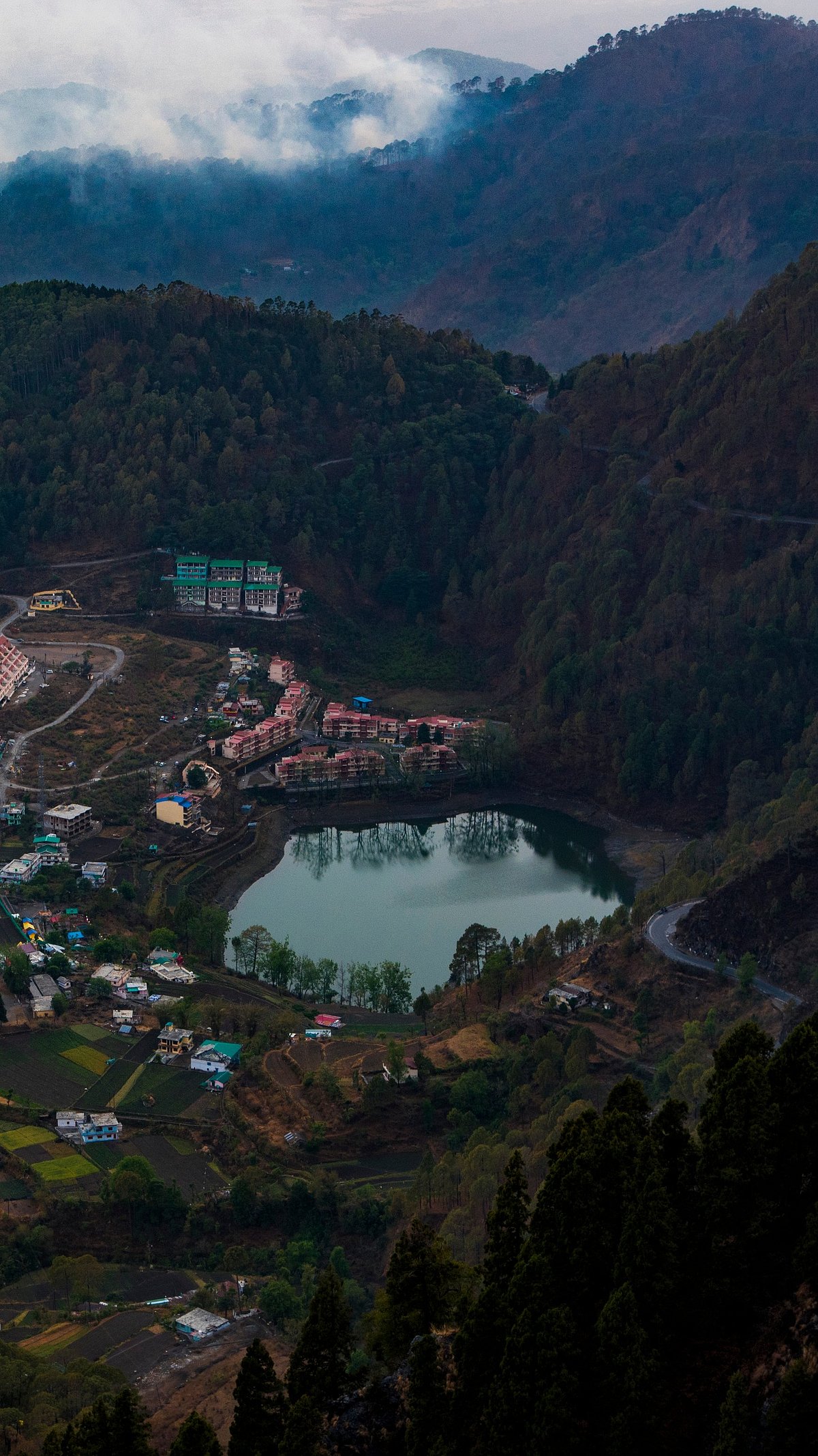 An aerial view of Khurpatal, Nainital