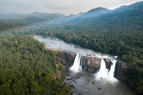 Athirappilly Falls in Chalakudy Taluk in Kerala, India