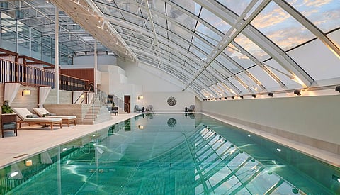 A view of the swimming pool inside The Carlton Tower, Jumeirah, London