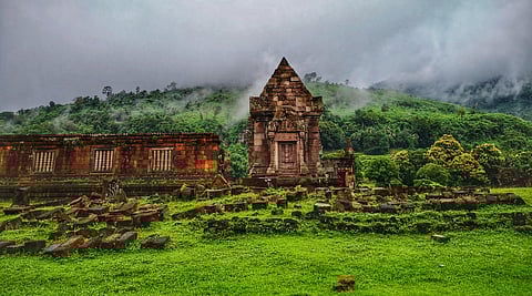 Wat Phu is a ruined Khmer Hindu temple complex in southern Laos 