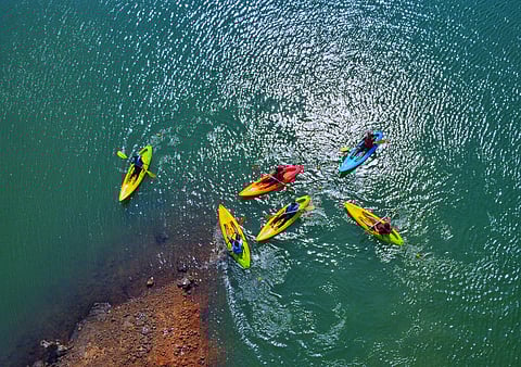 Kayaking in one of Igatpuri's lakes