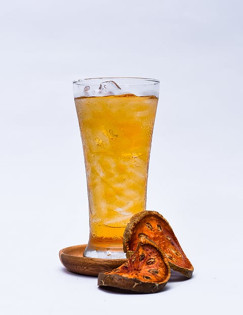 A glass of refreshing Bael Sherbet