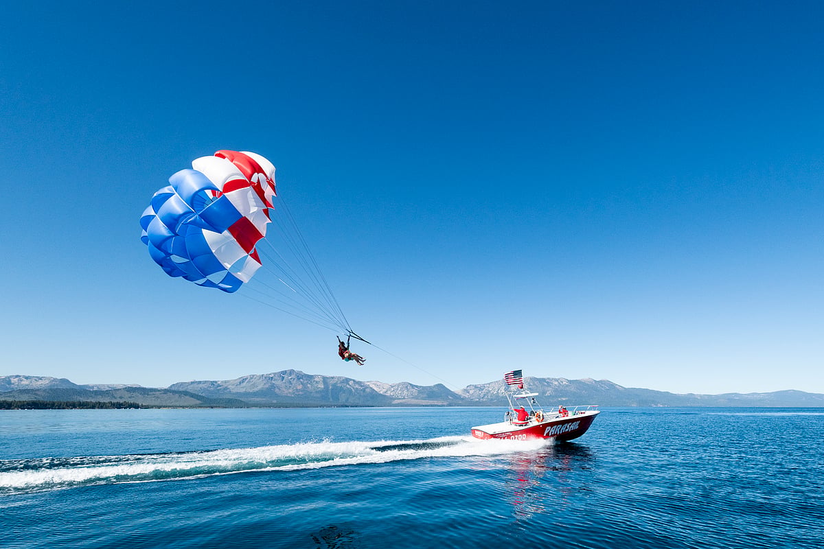 One can also try parasailing on the lake
