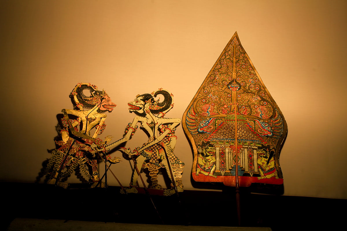 Wayang kulit characters at the Wayang Museum in Jakarta