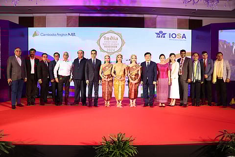 Attendees pose for a group photo