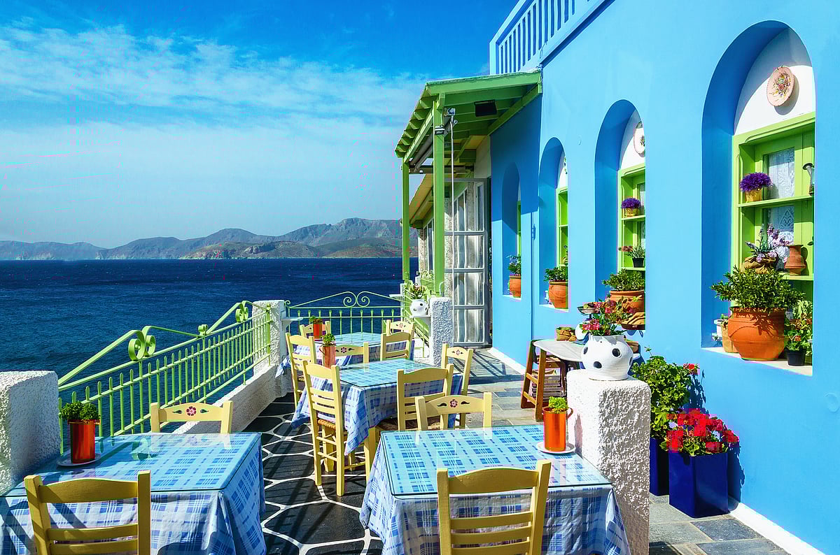 A traditional Greek restaurant in Kalymnos
