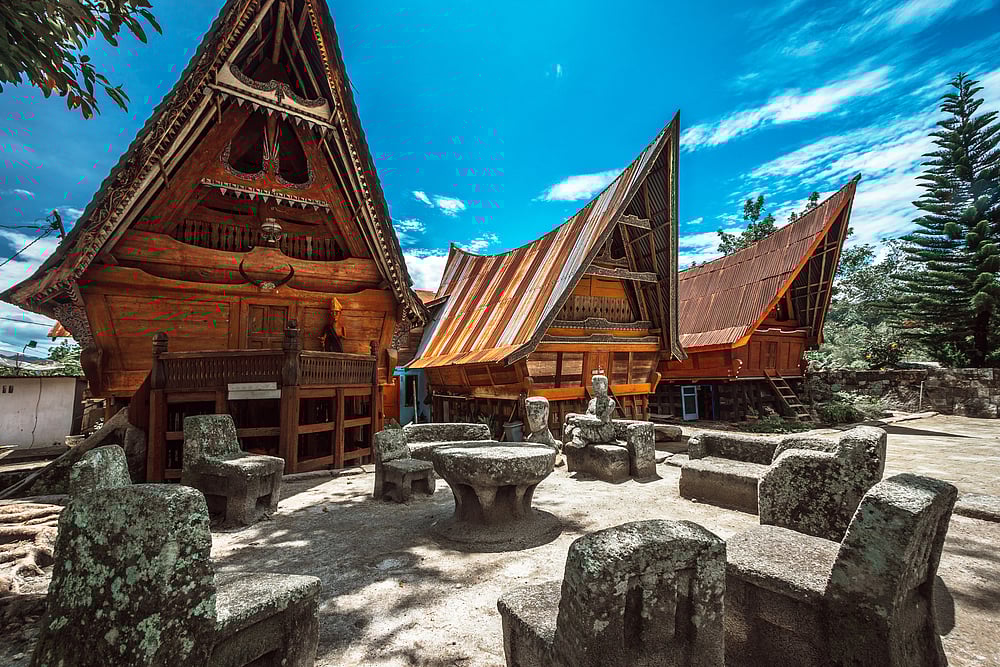 Traditional Batak house in Samosir island