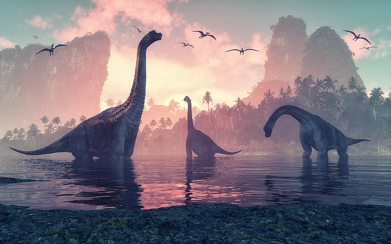 A 3D render of Brachiosaurus dinosaurs, a genus of sauropods who lived in North America during the Late Jurassic period (representational image) - Orla/Shutterstock