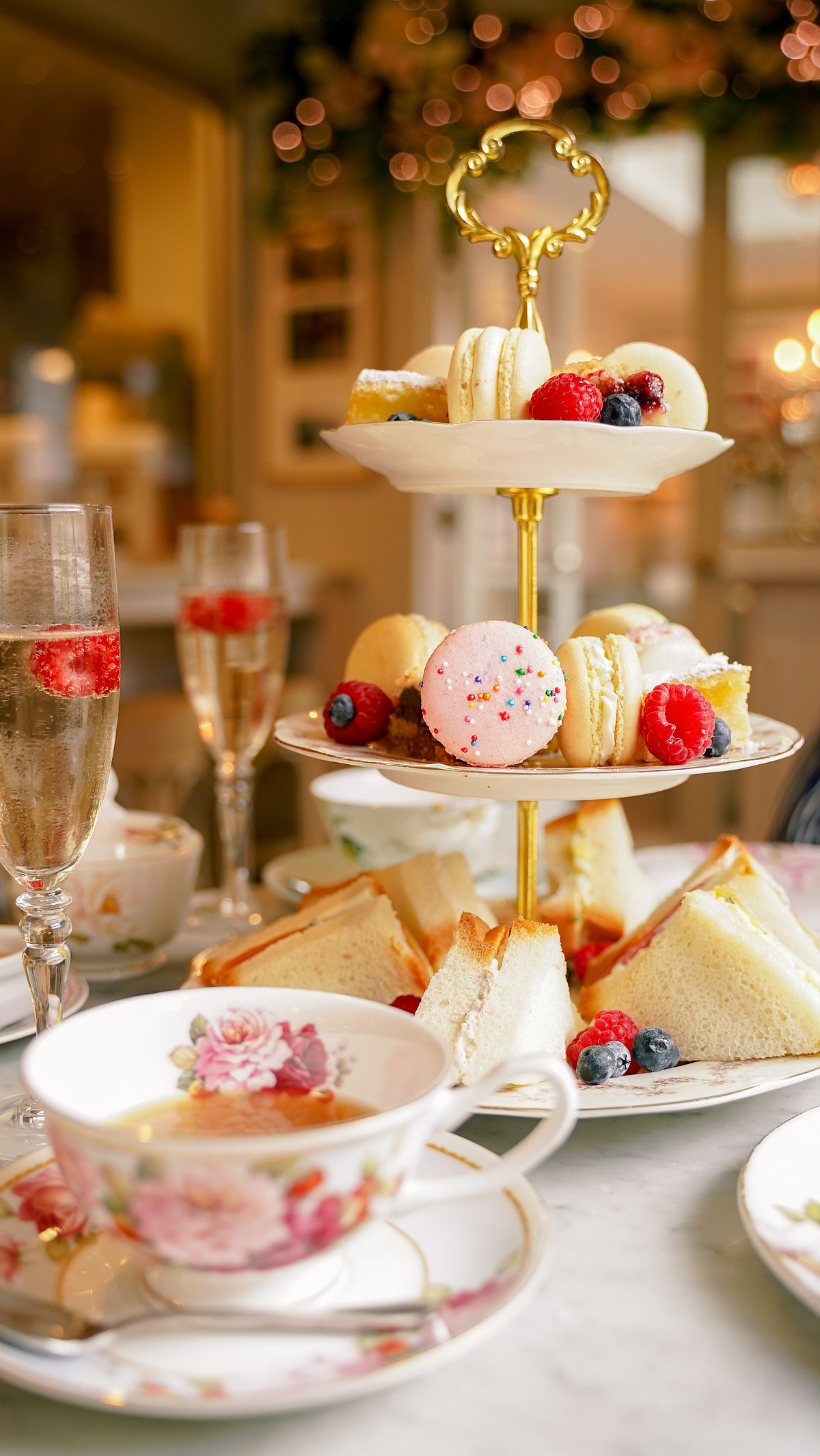 Shutterstock : A posh high-tea arranged in a British setting
