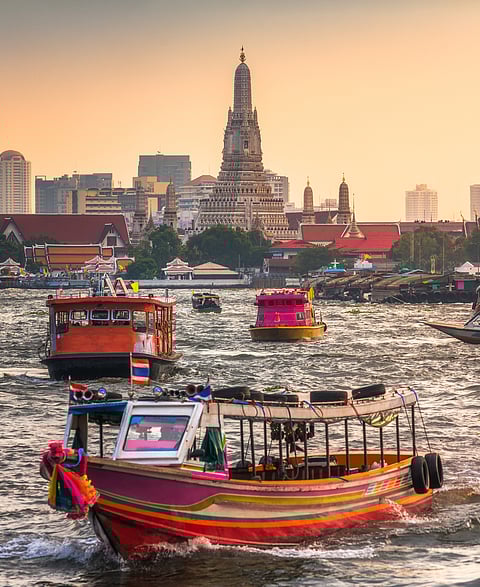 Local boats in the Chao Phraya River