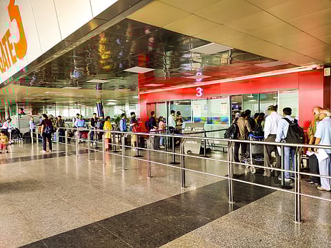 The entrance of IGI airport T1