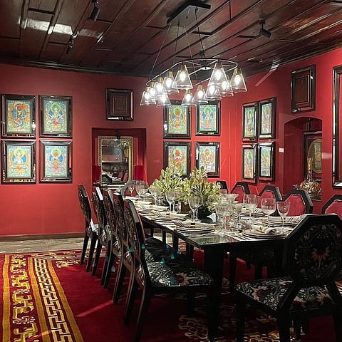 The dining area at the Sitla Estate