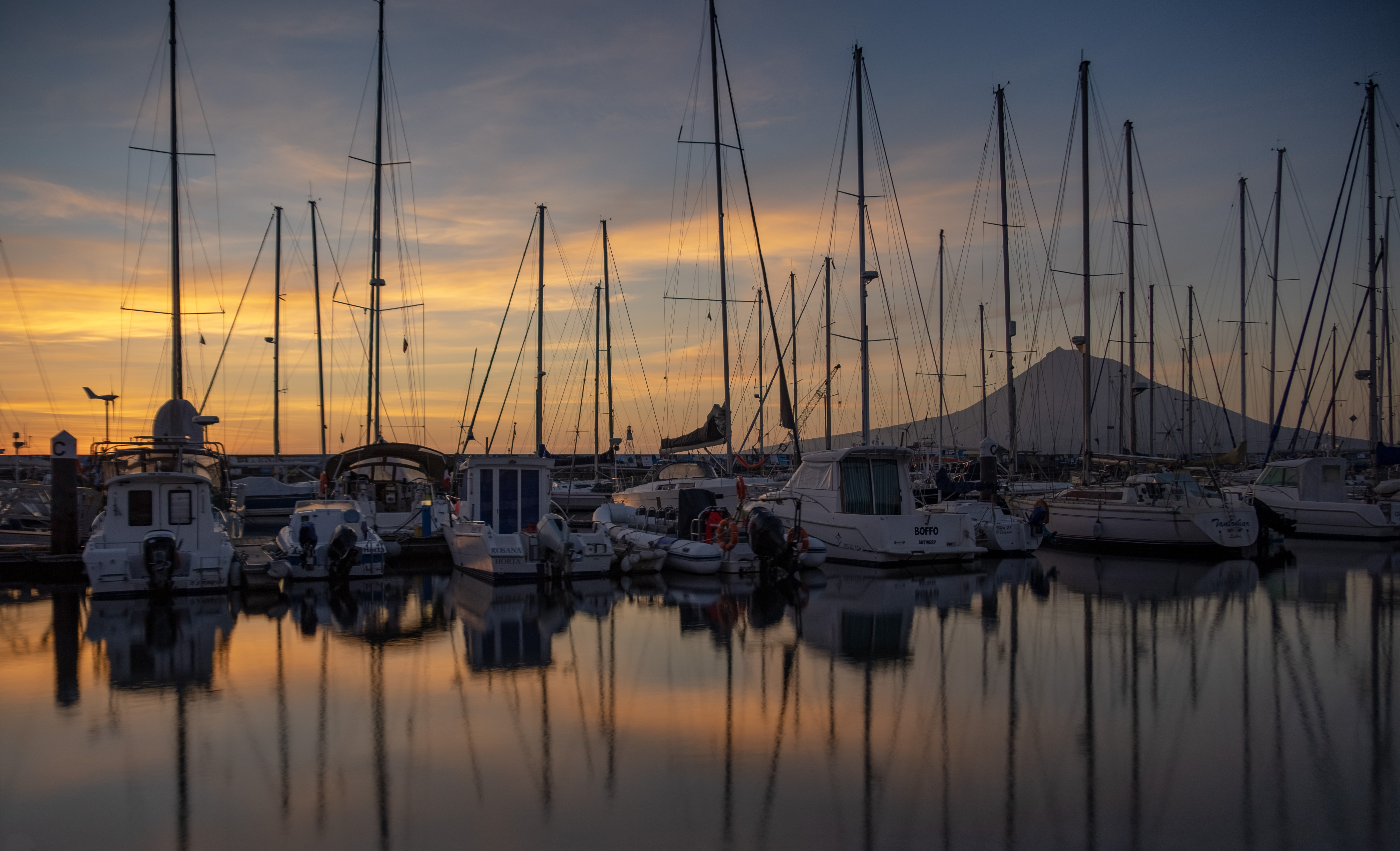 Horta marina at sunset