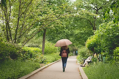 B Cruz/Shutterstock.com : A woman walks in the Coulée verte René-Dumont, an elevated linear park in the 12th arrondissement of Paris