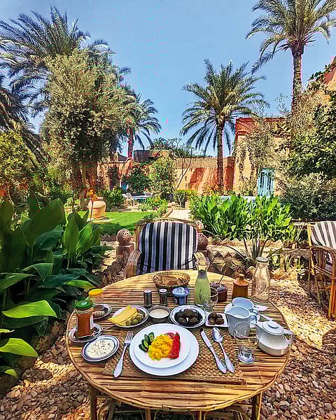 Brunch in the garden at Bab Al Samawy