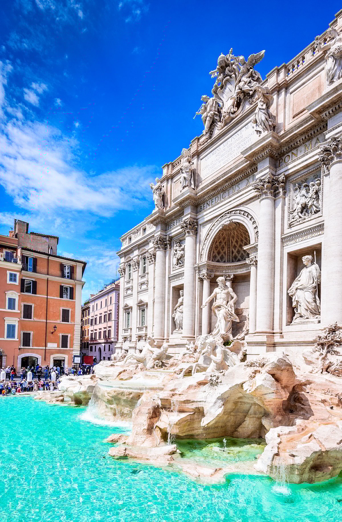 Famous Trevi Fountain and Palazzo Poli, Italy