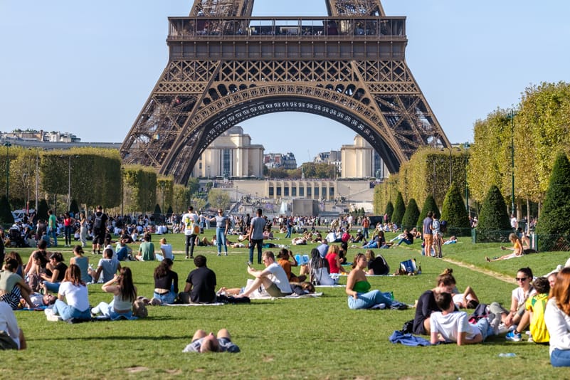 The Champ de Mars is a large public park