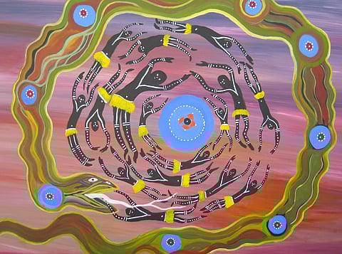 Eric Norman's painting at the centre