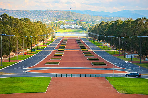 Anzac Parade from the Australian War Memorial to Parliament House, Canberra