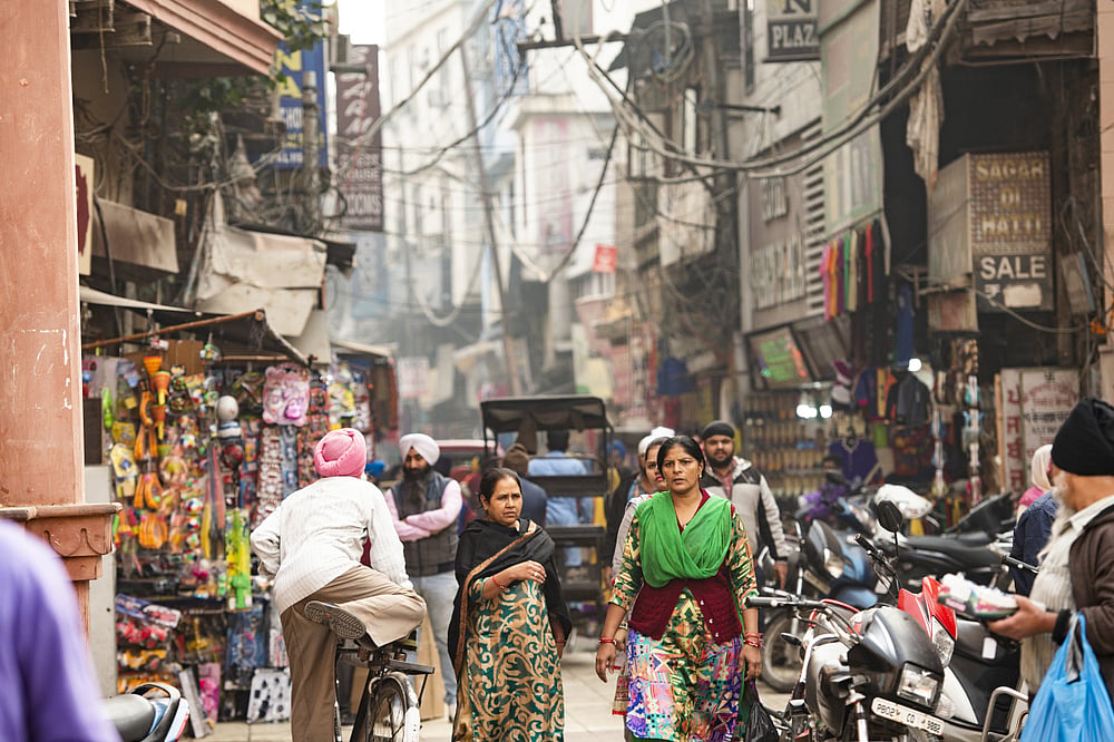 The narrow lanes of the city